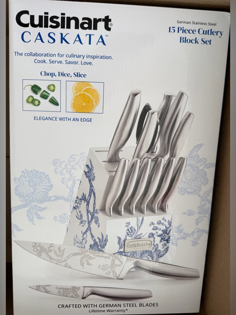 Cuisinart Caskata German Stainless Steel 15 Piece Knife Set NEW